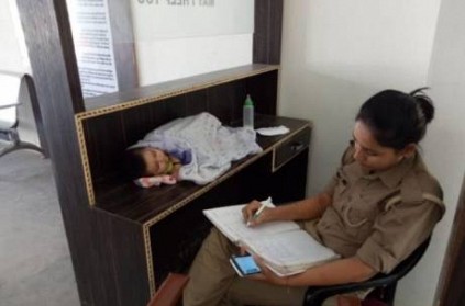Photo of mother cop in UP goes viral, DGP promises creche facilities