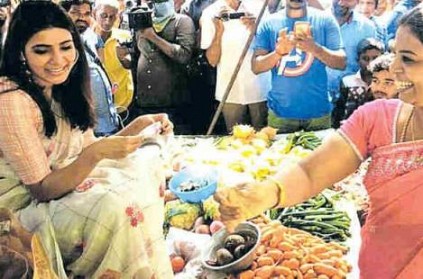 Actress Samantha sold vegetables in Chennai market