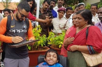 MS Dhoni and Kohli meeting with disabled child will have you in tears