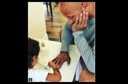 The Rock Dwayne Johnson shares his daughter picture painting his nails