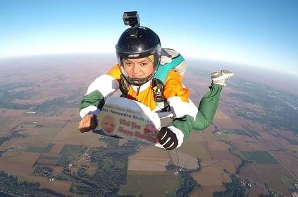 Woman Jumps From 13,000 Ft To Wish Narendra Modi