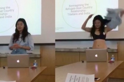 Student strips down to underwear during presentation, here is why