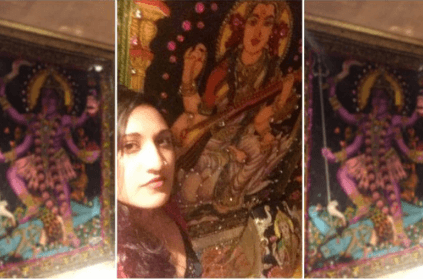 Indian American woman finds photos of Hindu gods inside pub bathroom