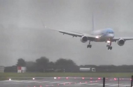 UK - Pilot lands flight sideways due to intense winds