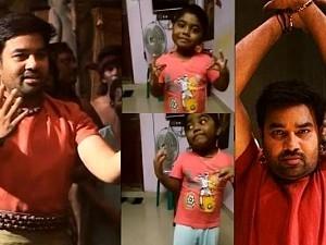 Actor Shiva shares a viral video of kid who can be seen giving him some serious dance competition