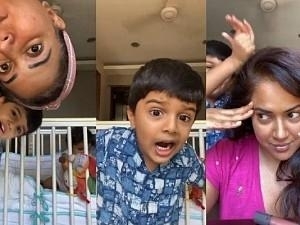 Actress Sameera Reddy shares a cute video of her son.