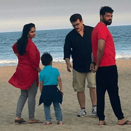 Ajith Kumar spotted with wife Shalini and son in Thiruvanmiyur beach picture goes viral