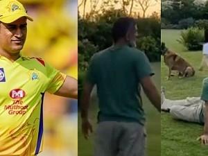 MS Dhoni plays with daughter Ziva and his dog during lockdown