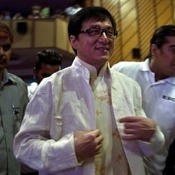 What is Jackie Chan doing in India?